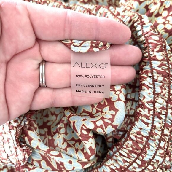 ALEXIS Esperanza Green Floral Crepe Jumpsuit Women’s XS Long Sleeve Wide Leg - Picture 10 of 10